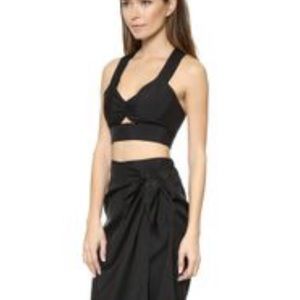 Jill Stuart 100% silk BLK manon cutout crop top size 0